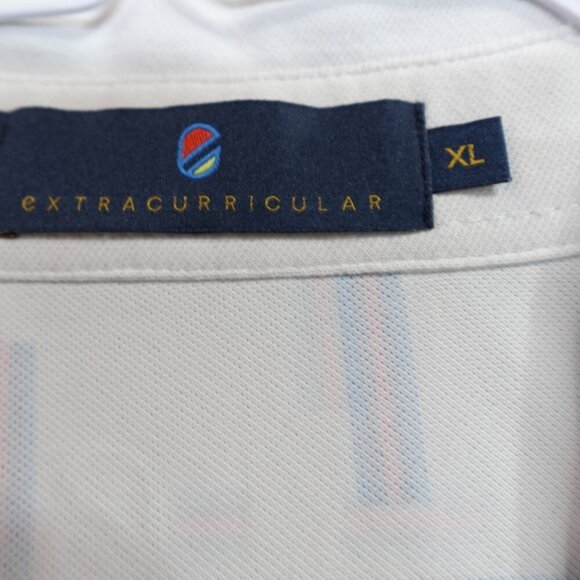 Extracurricular Polo Shirt XL White Geometric Print Performance - Picture 3 of 7